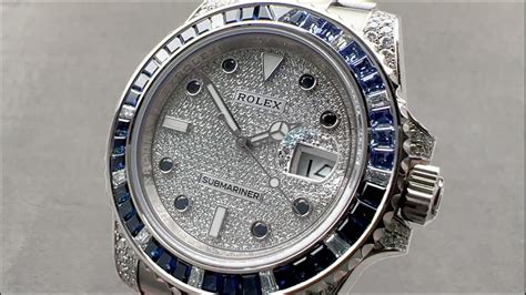 rolex submariner sapphire and diamond|rolex submariner diamond face.